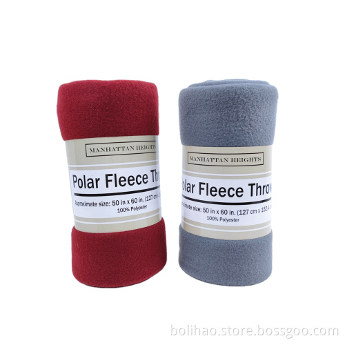 Bolihao blanket cheap comfort solid color polar fleece blanket for winter